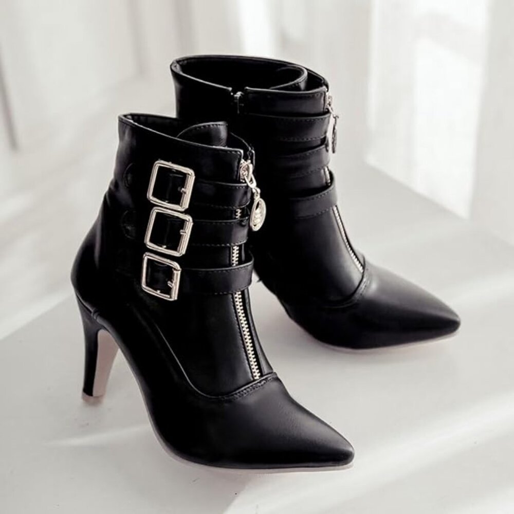 Black High Kitten Heels - Picture 2 of 6